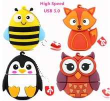 new arrival 8GB 16GB 32GB 64GB pendrive silicone Mini Owl / robot usb 3.0 flash drive Pen drive Memory stick lovely U Disk top