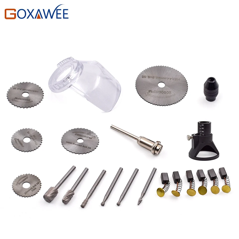 GOXAWEE 21pcs Electric Drill Rotary Tools Mini Drill Tools for Woodworking Drill Bit Set Wood Tools