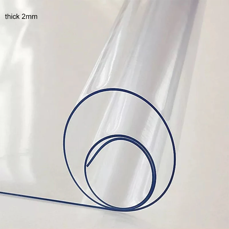 Ceny Gruby 2mm PVC przezroczysty obrus wodoodporny obrus olejoodporny miękka ochrona na szkło kuchnia stół w jadalni wysokiej jakości