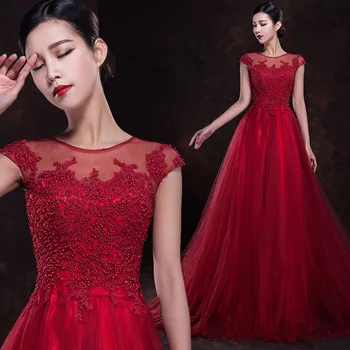 

Lace Appliques V-neck Long Evening Dress The Bride Sexy Sleeveless Lace-up Back Beading Party Formal Dresses Custom aftenkjole