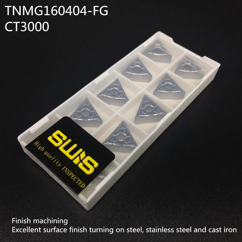 10 Pcs CNC Carbide Inserts Blades TNMG160404 for Lathe Turning Boring Tool US