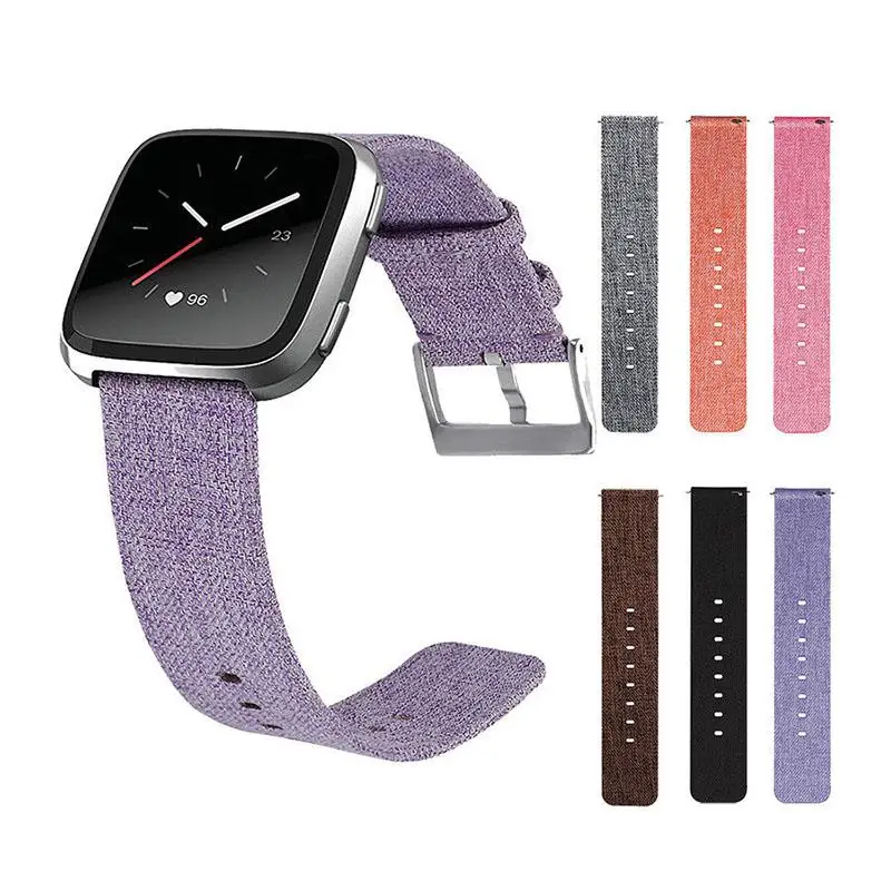 

EastVita Adjustable canvas strap for Fitbit Versa Band Replacement Stable Watch Strap for Fit bit Versa Wristband smart bracelet