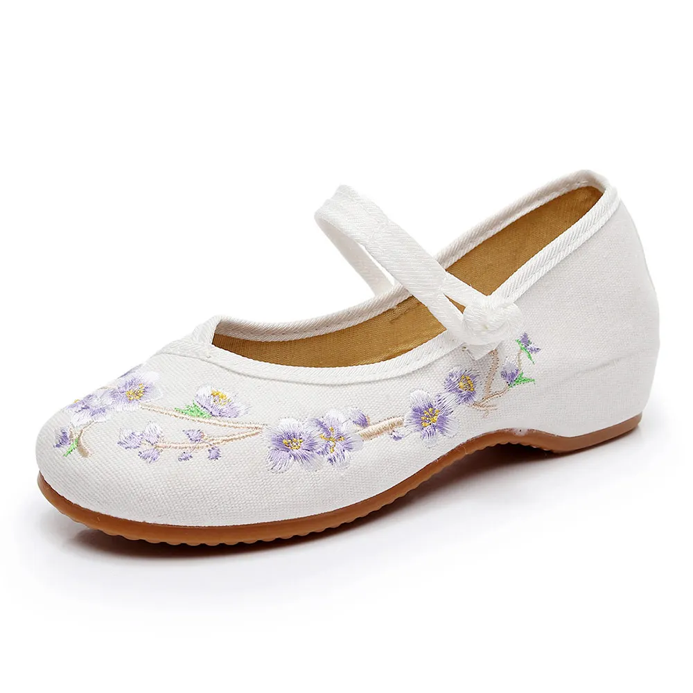 Veowalk/женские парусиновые туфли на плоской подошве с вышивкой в китайском стиле «Мэри Джейн» ручной работы; женская обувь для удобной ходьбы; мягкая обувь для пожилых людей