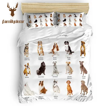 

Family Decor Popular Medium Size Dogs 4 Pcs Comforter Cover Set 4 Piece Bedding Sets Quilt Cover Bedding National Flag Day