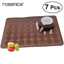 48-Ёмкость силиконовый коврик для выпечки Макарон Форма для кексов лоток для выпечки Отделка пера Обледенение Советы торт Muffin заварной крем 7 шт./компл