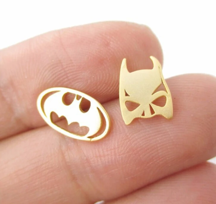 Женские серьги гвоздики в виде маски Бэтмена|colorful stud earings|stud earringsstud earrings wholesale |