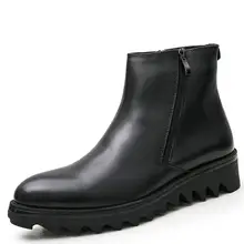 Высокое качество из коровьей кожи мужские ботинки мужские мотоциклетные ботинки модные толстые Терн Спорт на открытом воздухе ботильоны мужская обувь военные ботинки