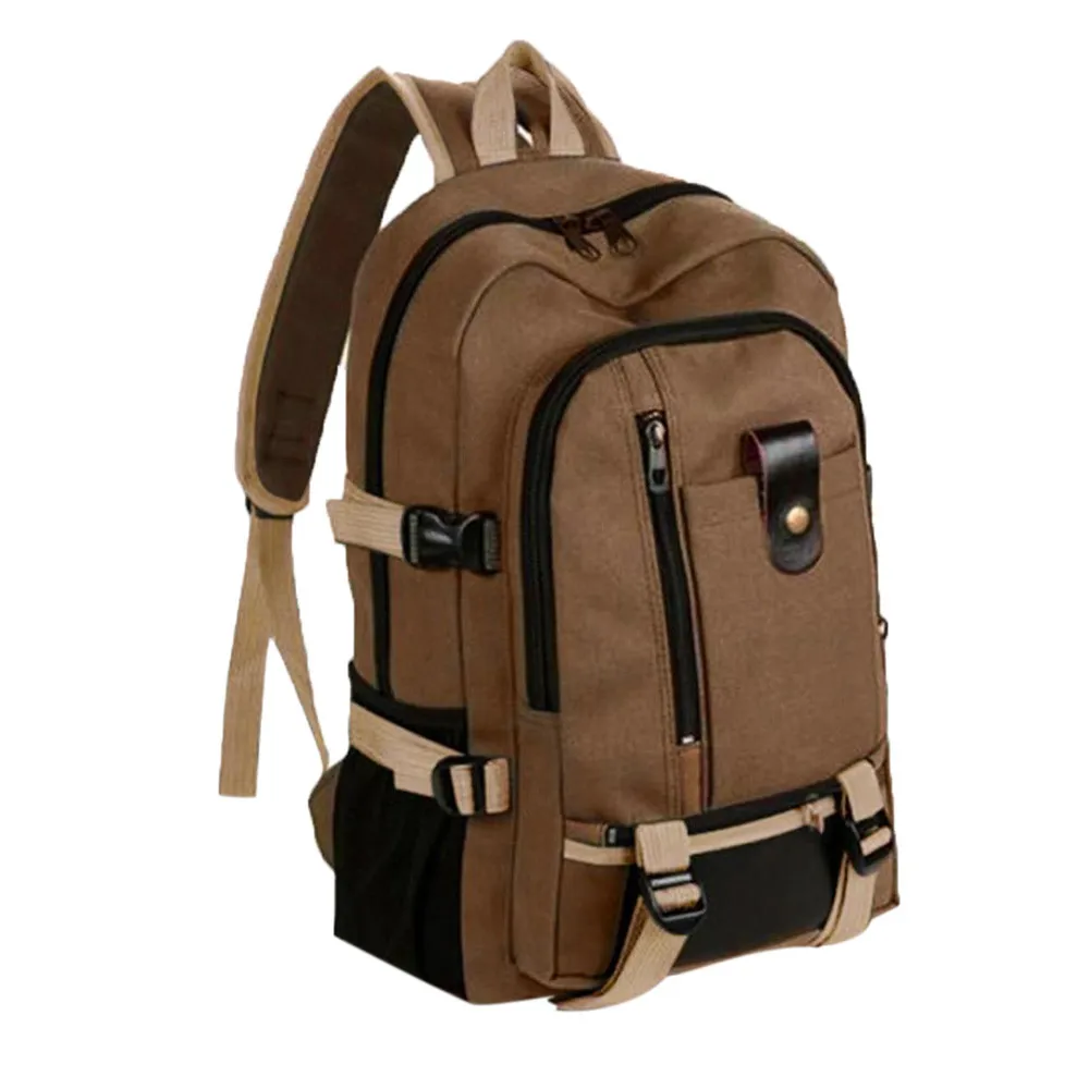 Дорожный рюкзак, многофункциональный рюкзак для путешествий, мужской рюкзак Rugzak, 3 цвета, Холщовый Рюкзак для колледжа, студента, школы,# Zer - Цвет: Коричневый