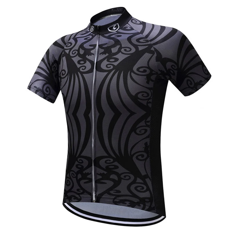 Unisex Cycling Jersey Summer Breathable Quick Dry Black Totem Pattern