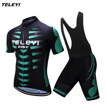

Green Black Bike Cycling jersey Bib Shorts Sets Men Bike clothing Suit Maillot Ropa Ciclismo MTB bicycle Top Bottom Summer shirt