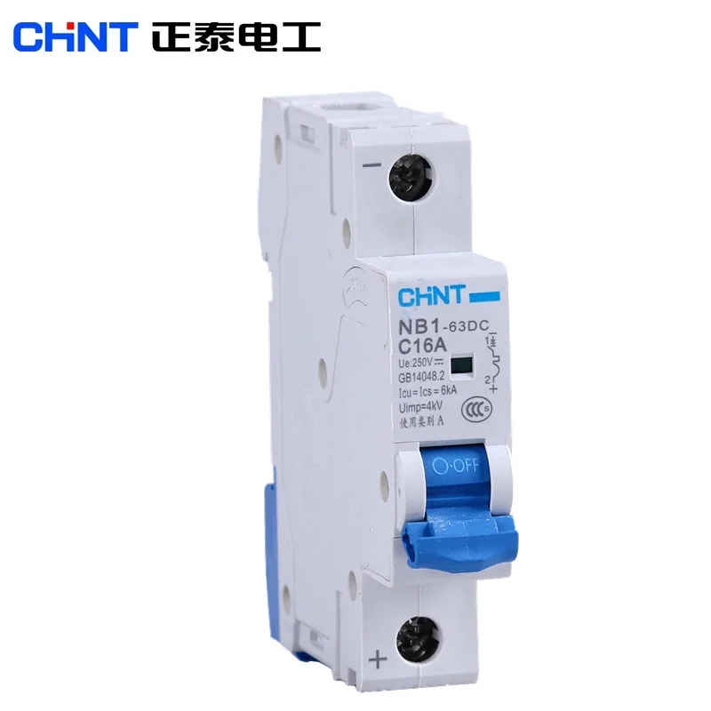 CHINT NB1-63DC 1P 2P DC MCB мини автоматический Выключатель DC 12 В 24 в 250 В для PV(солнечной) системы 10A 16A 20A 32A 40A 63A CE