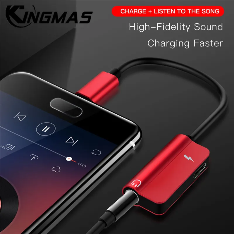 

USB Type-C Audio Charging Adapter 2 in 1 Type C Male to Female 3.5mm Headphone Jack + Charging Converter For Huawei P20 pro P30