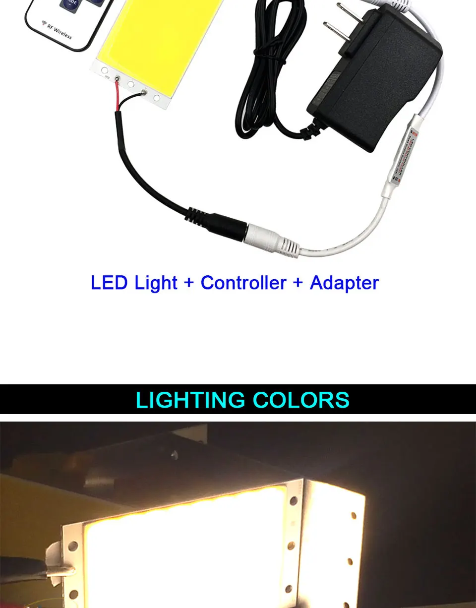 Dimmable LED Light 12V 110V 220V COB LED Panel Lamp with Dimmer Warm Day Cool White COB Chip for Car Lighting Work Lamp DIY Bulb (10)
