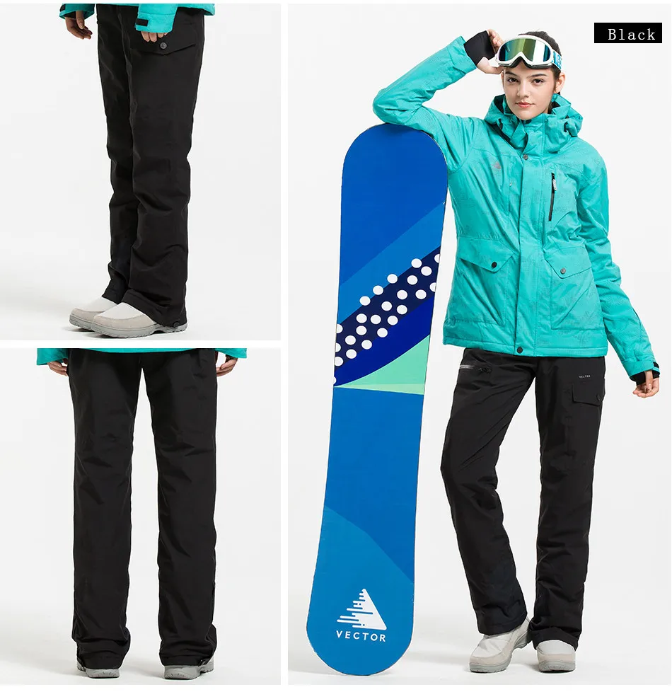 Векторные профессиональные зимние лыжные штаны для мужчин и женщин, теплые водонепроницаемые зимние лыжные штаны для сноуборда, уличные брюки бренда HXF70010