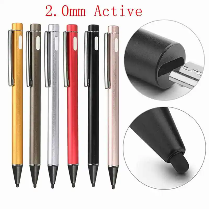 bilder für Universal 2,0mm MultiColor Wiederaufladbare Aktive Stylus Kapazitiven Bildschirm Touch Zeichnung Stift für iPhone für Samsung bilder für Universal 2,0mm MultiColor Wiederaufladbare Aktive Stylus Kapazitiven Bildschirm Touch Zeichnung Stift für iPhone für Samsung
