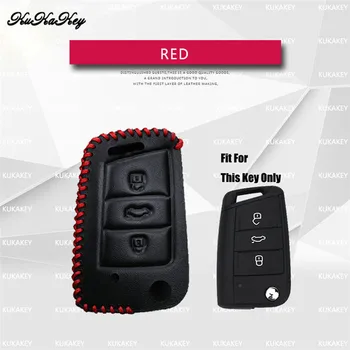 

For Skoda Leather Car Key Case Cover Shell For Skoda Octavia combi A7 Car Accessories Styling Keychain Holder For Seat Ibiza Key