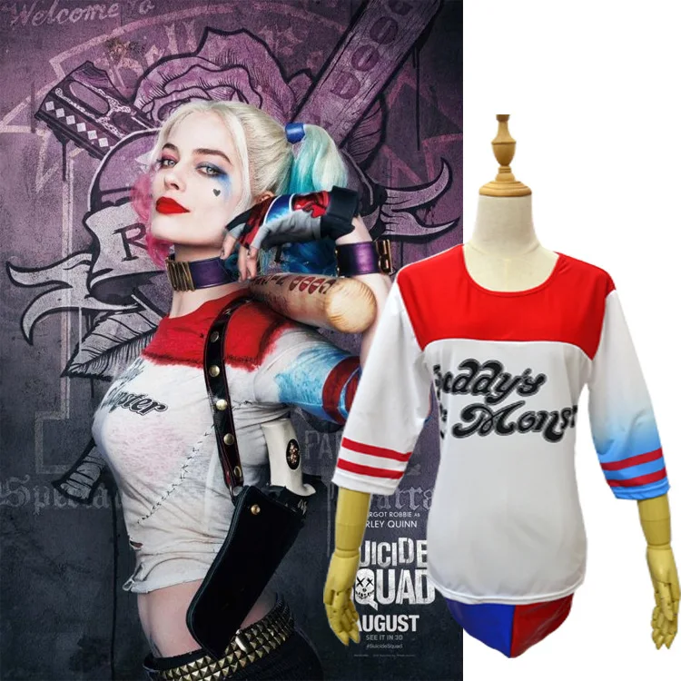Cosplay&ware Squad Harley Quinn Cosplay Costume Adult Women Batman Arkham Asylum Joker Movie Halloween Anime Top Jacket T-shirt -Outlet Maid Outfit Store HTB1woUvaJjvK1RjSspiq6AEqXXaa.jpg