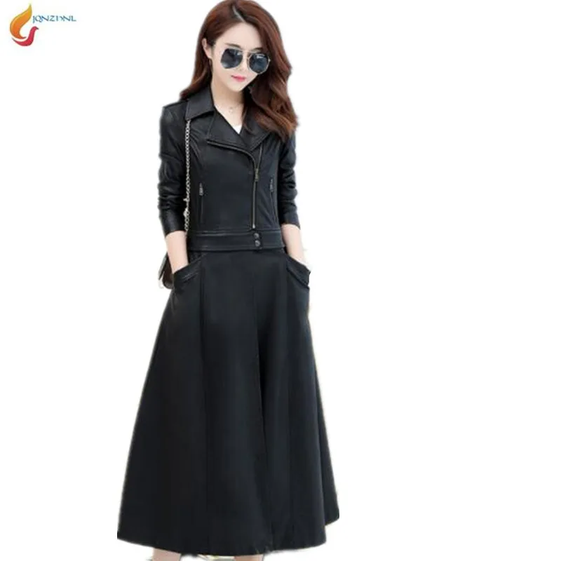 Black Grande Chable Porter Longue G786 Mode emerald Deux Automne De vent Coupe En Cuir Femme Slim Hiver Deta Tempérament red Taille Manteau 7SBwqHf