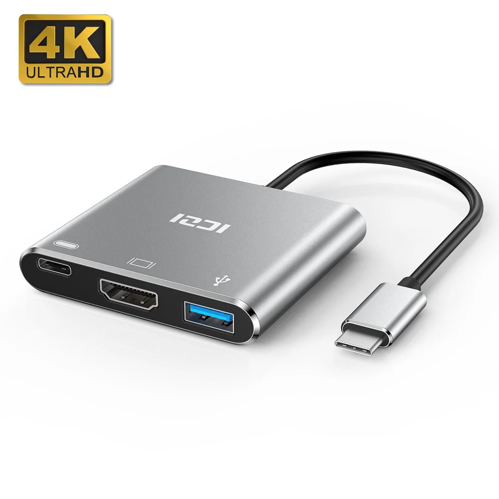 ICZI type C до 4 K HDMI USB 3,0 адаптер USB C зарядный конвертер для MacBook Pro Air samsung S10 9 8 huawei P30 20 mate 20