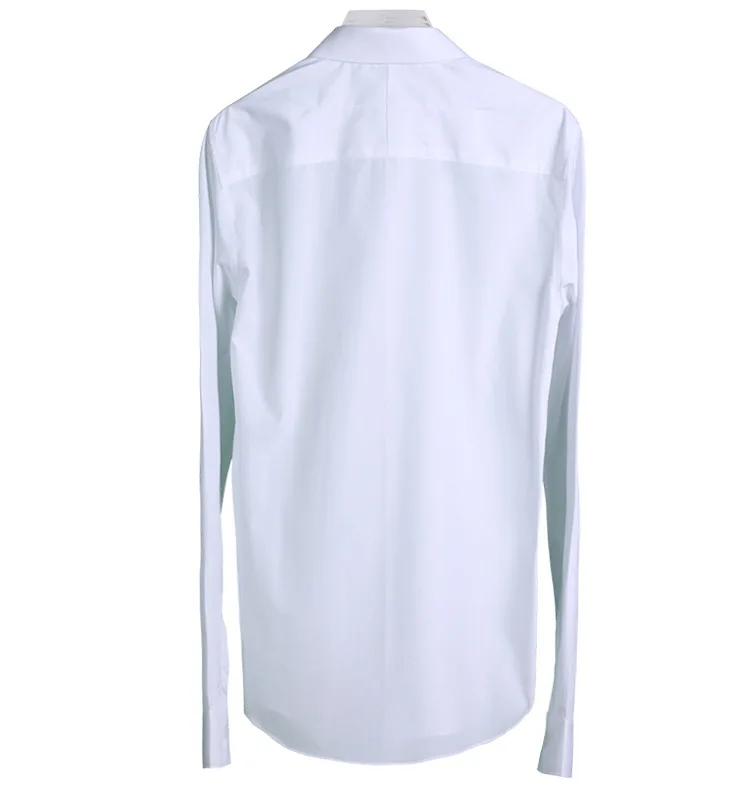 Белая вышивка высокого класса с длинным рукавом брендовые рубашки мужские повседневные однотонные летние и весенние рубашки Мужская