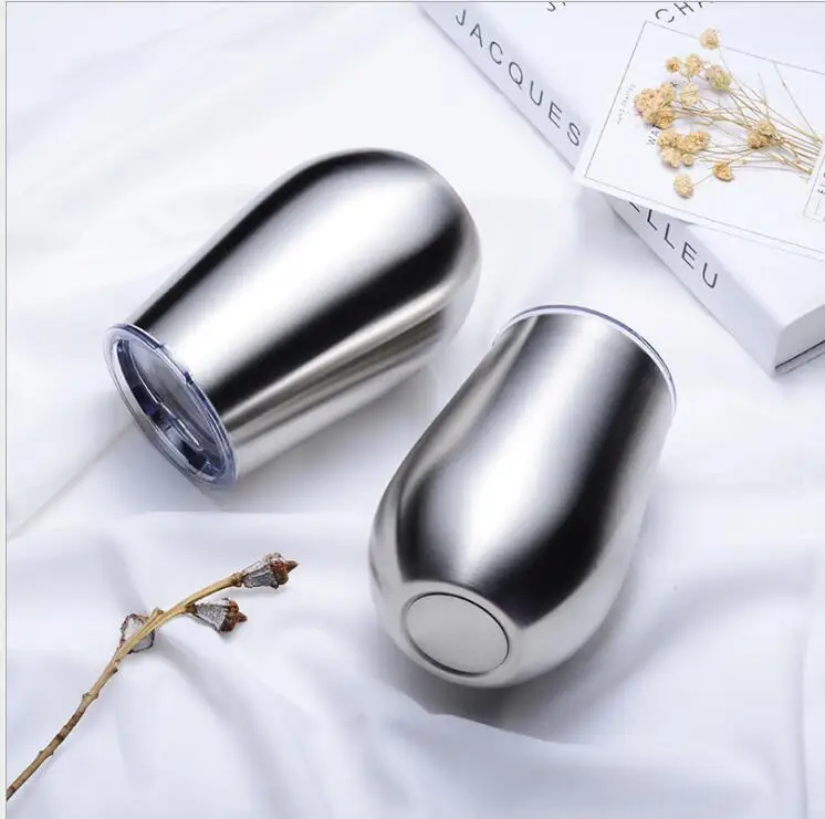 12 унций Нержавеющая сталь Stemless изолированный термос кружка глоток тумбочка oz