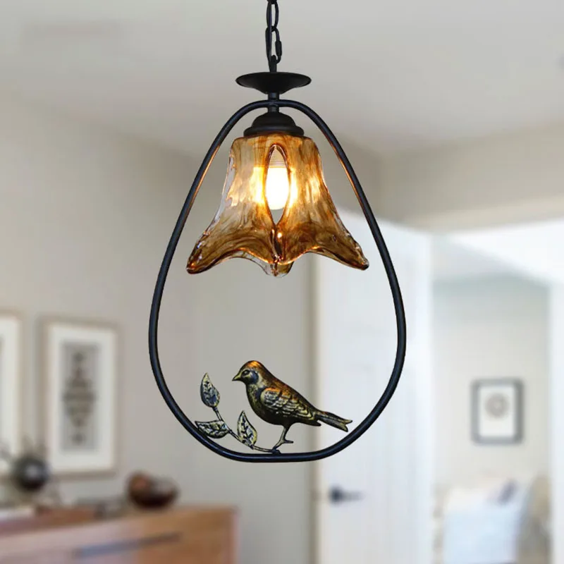 Bird Pendant Lights Modern Indoor Dining Room Kitchen Lamp Gold Black