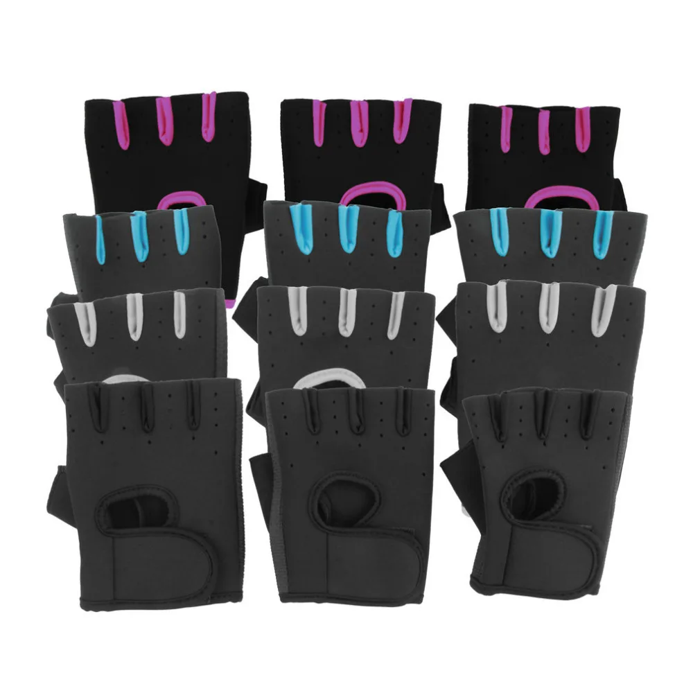 Для мужчин Для женщин 1 пара спортивные перчатки Фитнес Упражнение поезд-ing тренажерный зал перчатки половину палец тяжелой атлетики