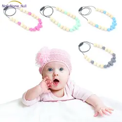 Новый детский Прорезыватель ожерелье силикон деревянный кулон бусины лук узел зубные кольца для детей игрушки #330