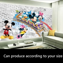 Пользовательские papel де parede infantil, Горки мультфильм фрески для детская комната, Мальчиков и девочек стене спальни обои