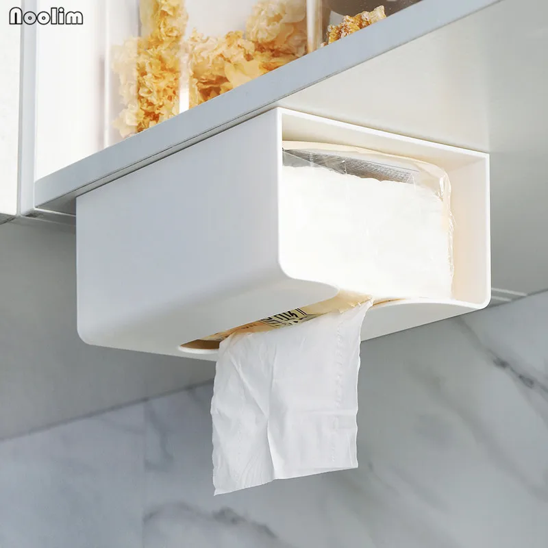 

Wall Hanging Tissue Box Cabinet Paper Towel Rack Multifunctional Kitchen Paper Storage Rack Toilet Tissue Box Home Organizer