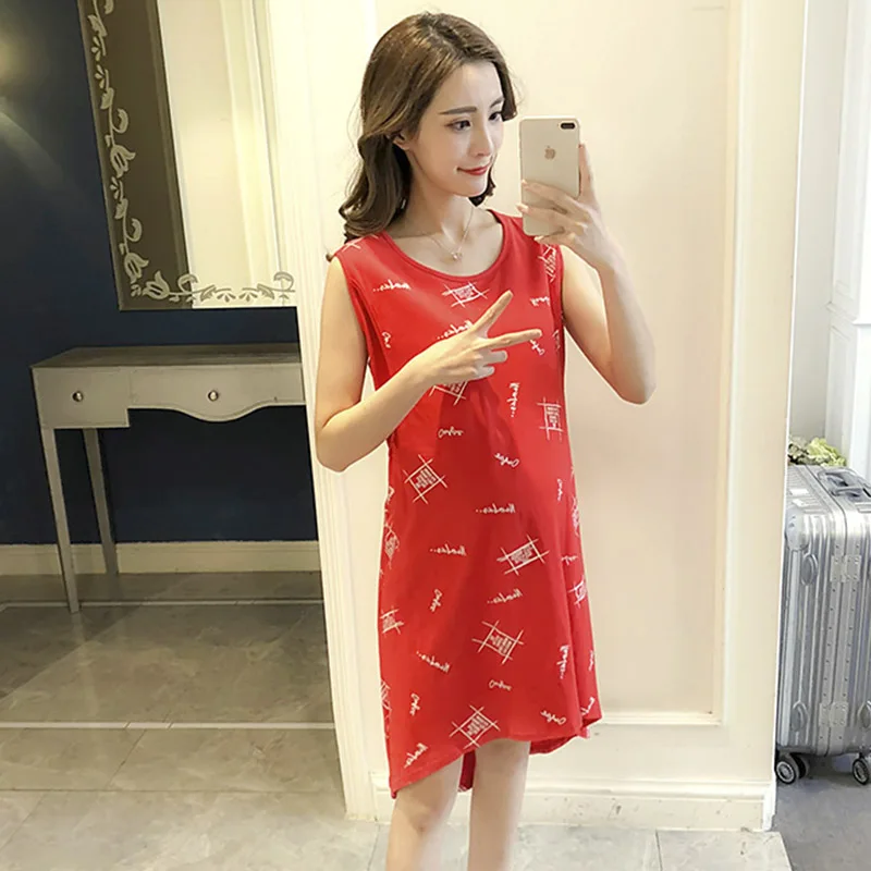Cotton short Wear sleeved summer Nightgown lactation month pregnant woman lactation clothes fashion summer pajamas pajamas out