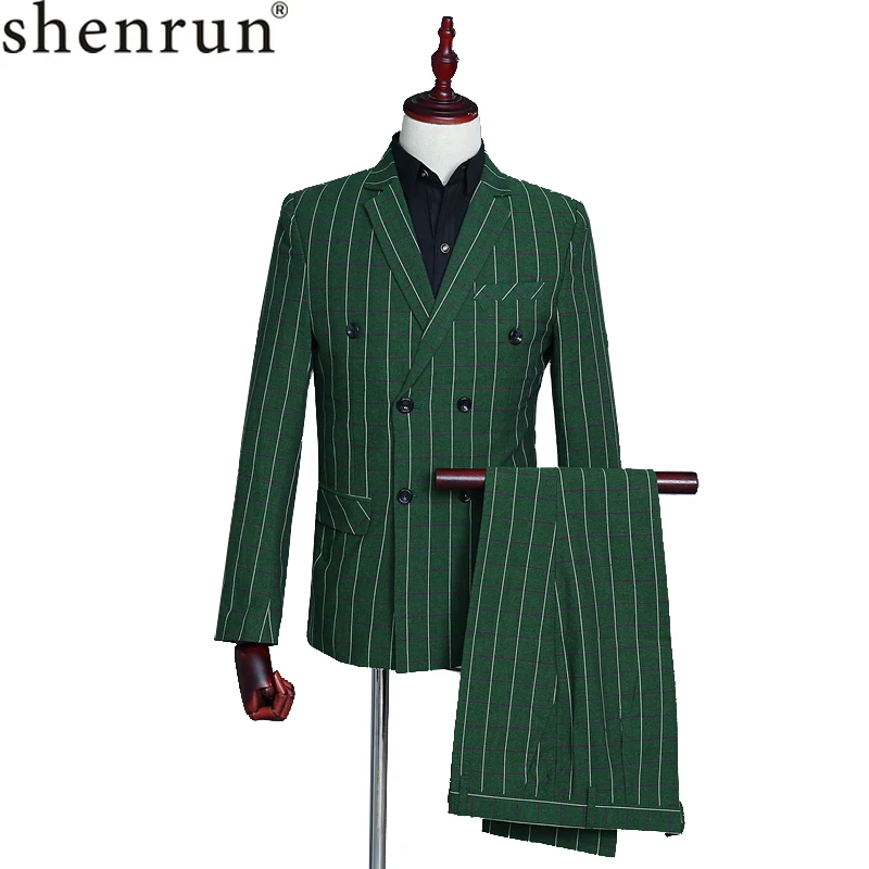 

Shenrun мужские костюмы Зеленый Клетчатый двубортный костюм из 3 предметов пиджак жилет брюки Свадебная деловая Вечеринка Выпускной сценический мужской костюм