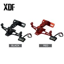 CNC Алюминий Универсальный Регулируемый угол мотоцикла сзади номерные знаки для мотоциклов держатель кронштейн со светодиодный подсветкой Yamaha Honda