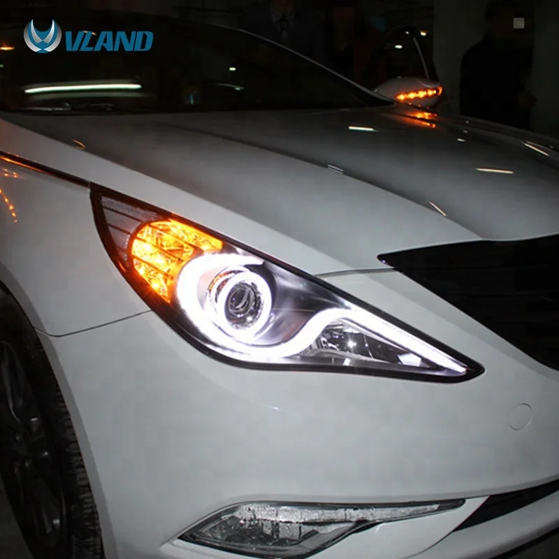 Светодиодный прожектор DRL для 2009-2011 Hyundai Sonata с ангельским глазом и биксеноновым