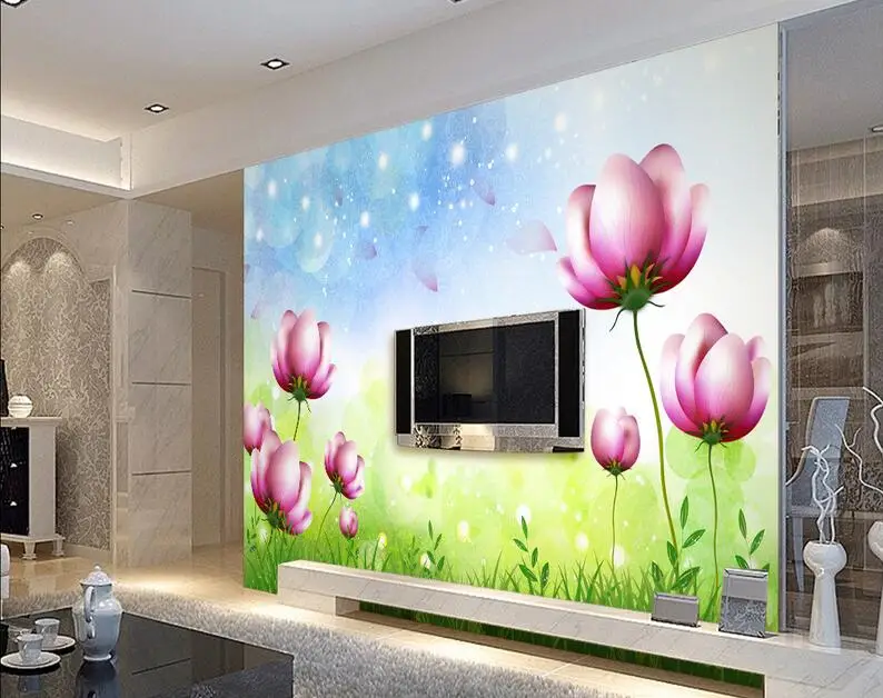 

Custom photo 3d wallpaper Non-woven mural picture wall sticker 3 d Dream flower meadow painting 3d wall room murals wallpaper