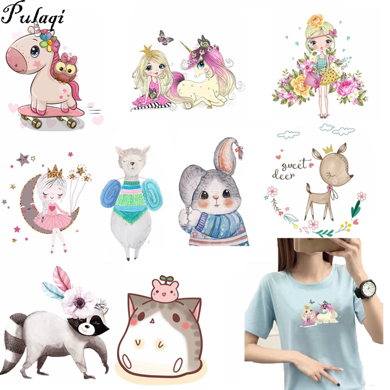 

Pulaqi Cute Little Animal Thermal Transfer Iron On Patches Boys Washable Sticker Unicorn Sticker Iron On Patches For T - Shirt H