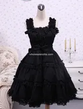 Cotton Black Ruffle Sweet Lolita Dress