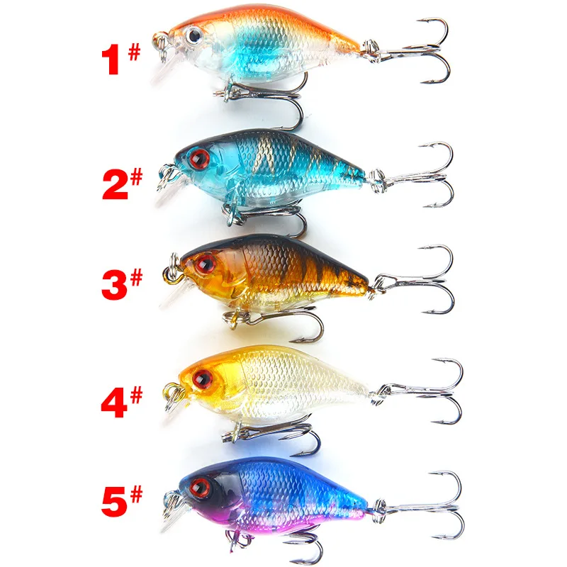 Рыболовные приманки Minnow, 4 см, 4,6 г, 3D глаза, пластиковая жесткая приманка, воблеры с 6# крючками, искусственные японские плавающие приманки, рыболовные снасти