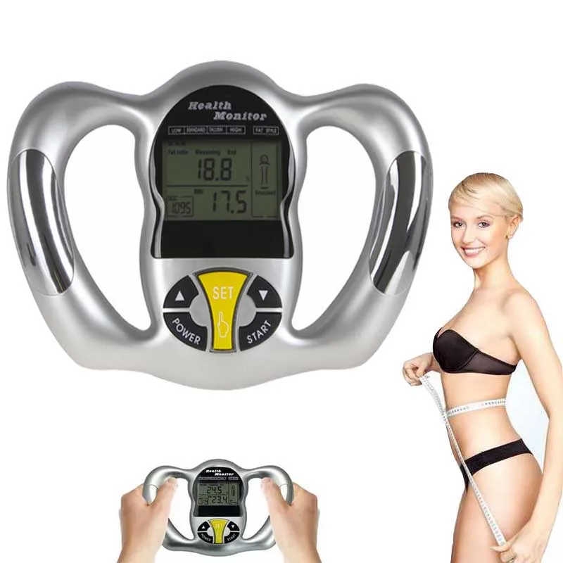 

Portable Digital LCD Screen Handheld BMI Tester LCD Body Fat Monitor Health Care Analyzer Fat Meter Detection slim slimming tool
