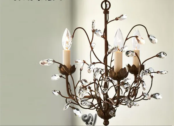Modern K9 Retro branches Crystal Chandelier 3 Lights Lamp Lighting Diameter 16 5 42CM LPL 3