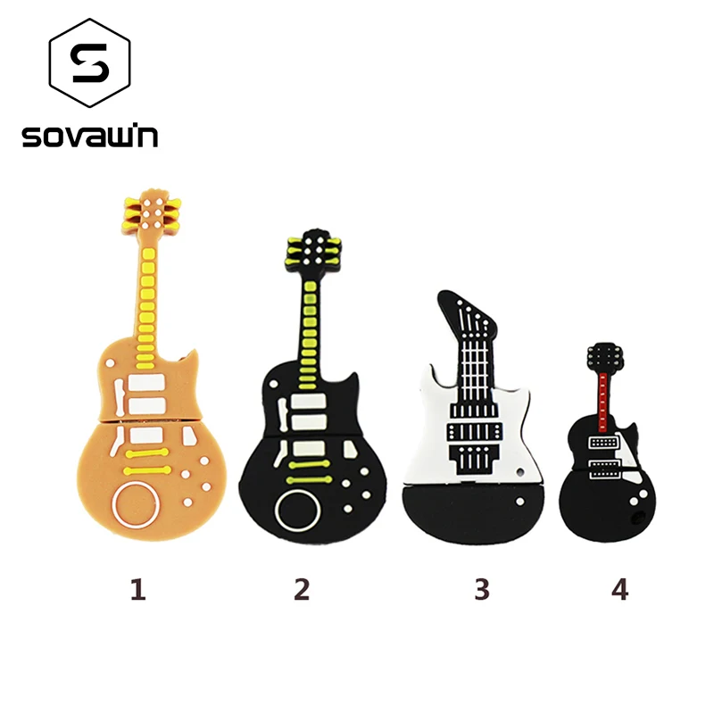 Sovawin Hot Rock and roll Cool PVC Usb Flash Drive Guitar