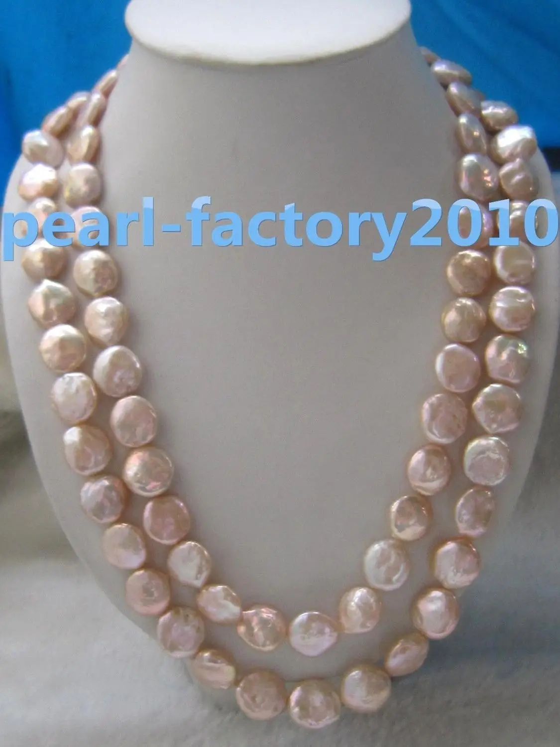 

19" baroque 50" 15-14MM SOUTH SEA PINK PEARL NECKLACE 14K CLASP (0926)