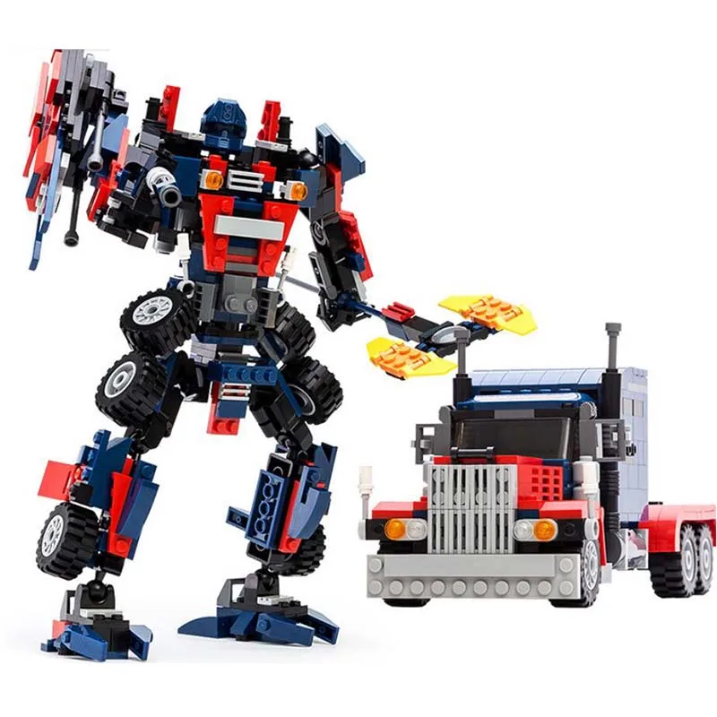 

2-in-1 377pcs Transformation Series Transform Robot Car Big Truck Building Block Model Toy Gift For Kids Boy 8713