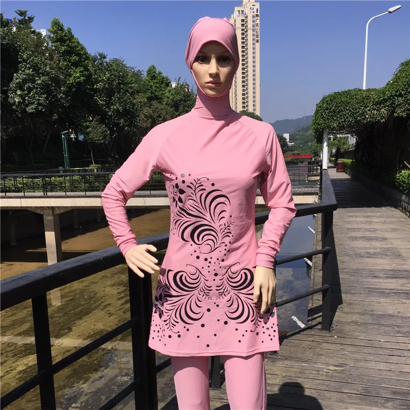 

Hajib Muslim Swimsuit Plus Size Islamic Swim Wear Full Cover Long Modest Swimwear for Muslim Girl Women