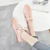 MALEMONKEY Casual Flats Oxford zapatos mujeres 2022 primavera cuero genuino damas zapatos mocasines cordones Up mocasines mujeres blanco 051 ► Foto 2/6