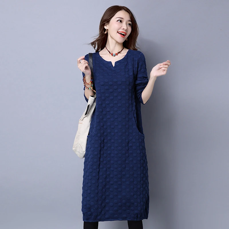 Женское платье свитер с круглым вырезом свободного покроя|loose dress|dress plusplus dress |