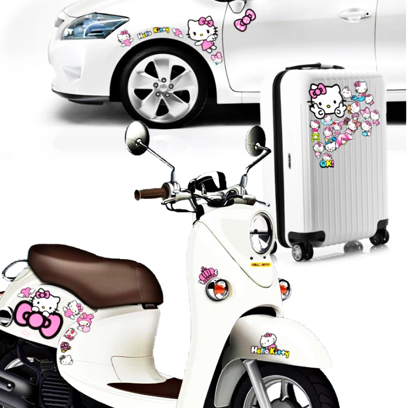 Volkrays Car Decoration Cartoon Hello Kitty Graffiti Sticker Decal for