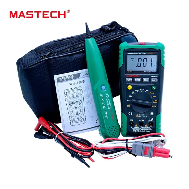 Цифровой Мультиметр MASTECH ms8237 тестер кабелей Netwoek сетчатый кабель трекер тона