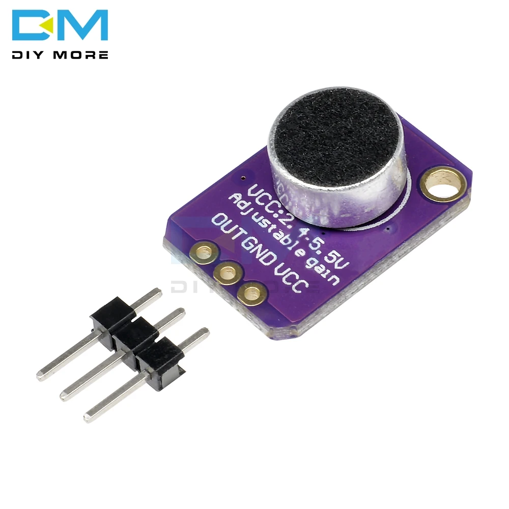 

MAX4466 GY-MAX4466 Electret Microphone Amplifier Module Adjustable Gain OUT GND VCC Amplifier Board For Arduino DC 2.4-5V