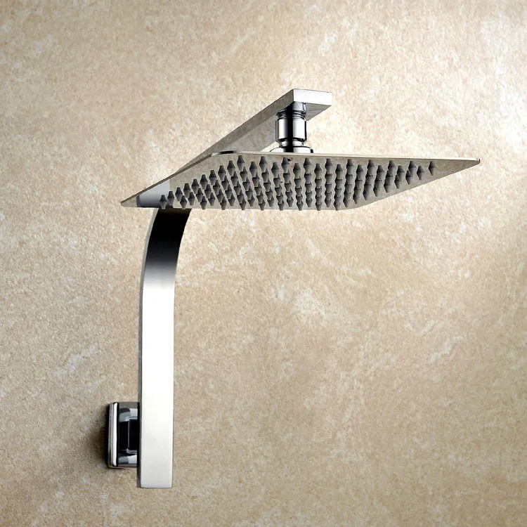 

8 inch Premium Quality Stainless Steel Rainfall Shower Head Extension Gooseneck Shower Arm Set, Chrome 03-111
